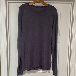 Men's Lululemon Long-Sleeve Crew Neck Shirt - Charcoal/Purple-ish